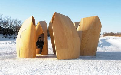 Schutzhütten für Eisläufer in Winnipeg