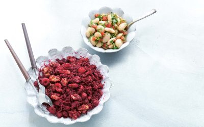Weisse-Bohnen-Salat und Rote-Bete-Walnuss-Salat